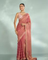 Mohey Women Dusty Pink Organza Saree