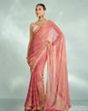 Mohey Women Dusty Pink Organza Saree