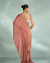 Mohey Women Dusty Pink Organza Saree