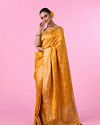 Mohey Women Radiant Mustard Yellow Banarasi Saree