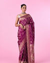Wine Elegance Banarasi Saree
