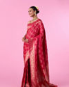 Mohey Women Glamorous Pink Fantasy Banarasi Saree