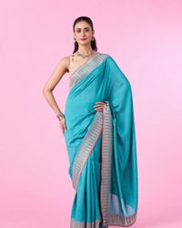 Mohey Women Aqua Elegance Art Silk Saree