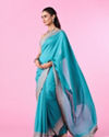 Mohey Women Aqua Elegance Art Silk Saree