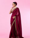 Mohey Women Wine Eleganza Saree
