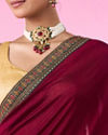 Mohey Women Wine Eleganza Saree