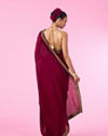 Mohey Women Wine Eleganza Saree