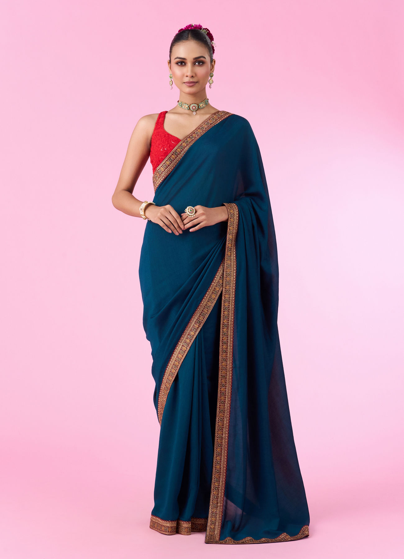Mohey Women Blue Elegance Saree