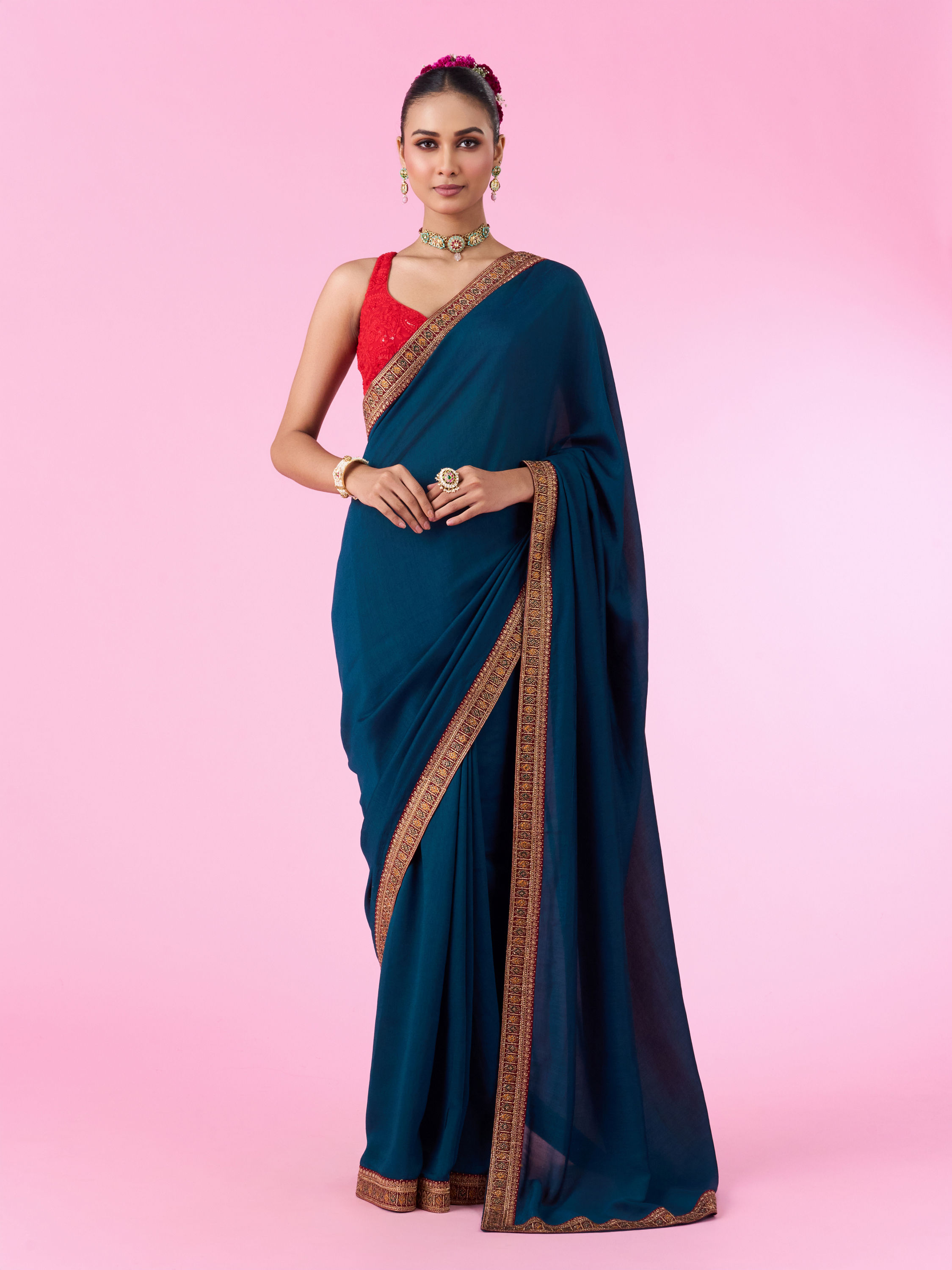 Mohey Women Blue Elegance Saree
