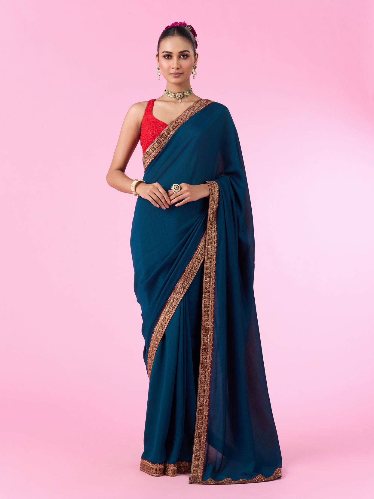 Mohey Women Blue Elegance Saree