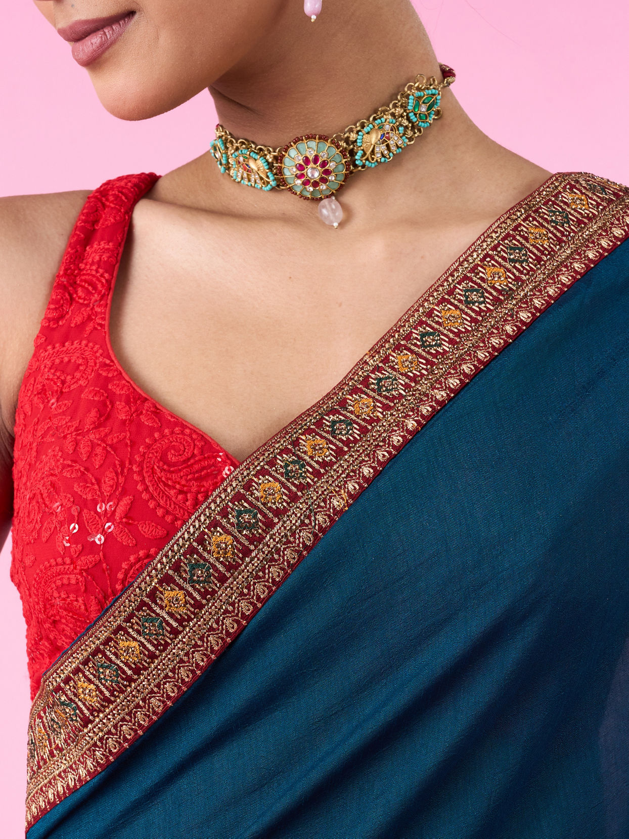 Mohey Women Blue Elegance Saree