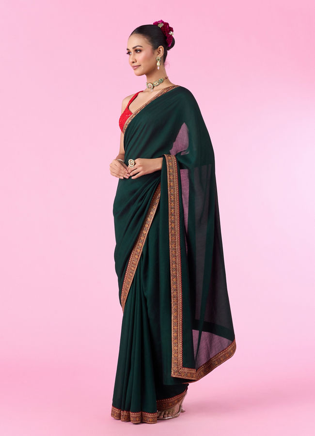 Mohey Women Emerald Elegance Saree