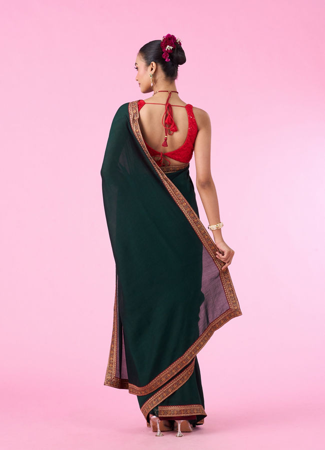 Mohey Women Emerald Elegance Saree