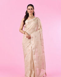 Mohey Women Elegant Cream Carnival Saree