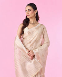 Mohey Women Elegant Cream Carnival Saree