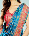 Mohey Women Teal Blue Banarasi Art Silk Saree