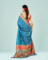 Mohey Women Teal Blue Banarasi Art Silk Saree