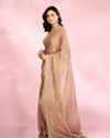 Mohey Women Purple Elegance Organza Saree