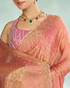 Mohey Women Pink Organza Extravagance Saree