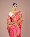 Mohey Women Pink Banarasi Art Silk Saree