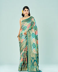 Mohey Women Rama Green Banarasi Art Silk Saree