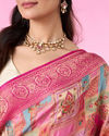 Mohey Women Rani Pink Festive Banarasi Saree