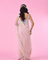 Mohey Women Pink Net Elegance Saree