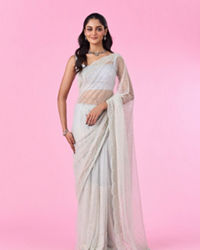 Mohey Women Luminous Light Blue Saree