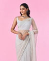 Mohey Women Luminous Light Blue Saree