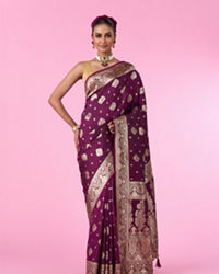 Mohey Women Splendour Wine Beauty Saree