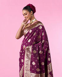 Mohey Women Splendour Wine Beauty Saree