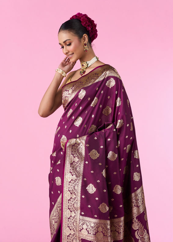 Mohey Women Splendour Wine Beauty Saree