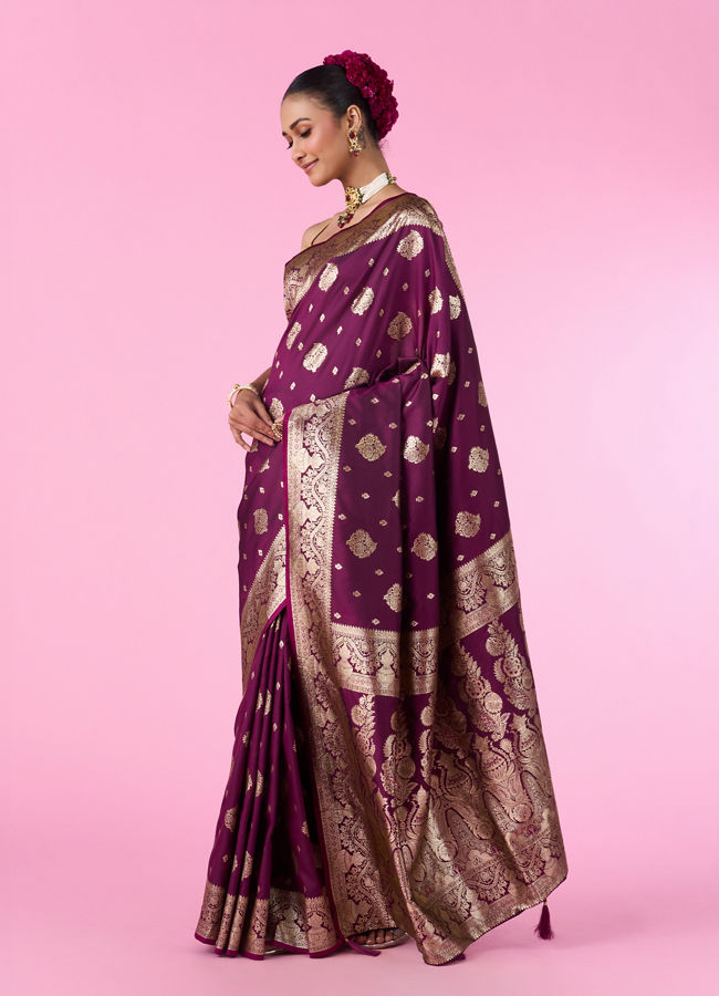 Mohey Women Splendour Wine Beauty Saree