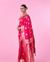 Mohey Women Ravishing Rani Pink Saree