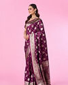 Mohey Women Wine Color Art Silk Gifting Saree