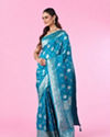 Mohey Women Radiant Blue Silk Saree