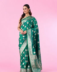 Mohey Women Radiant Rama Green Saree