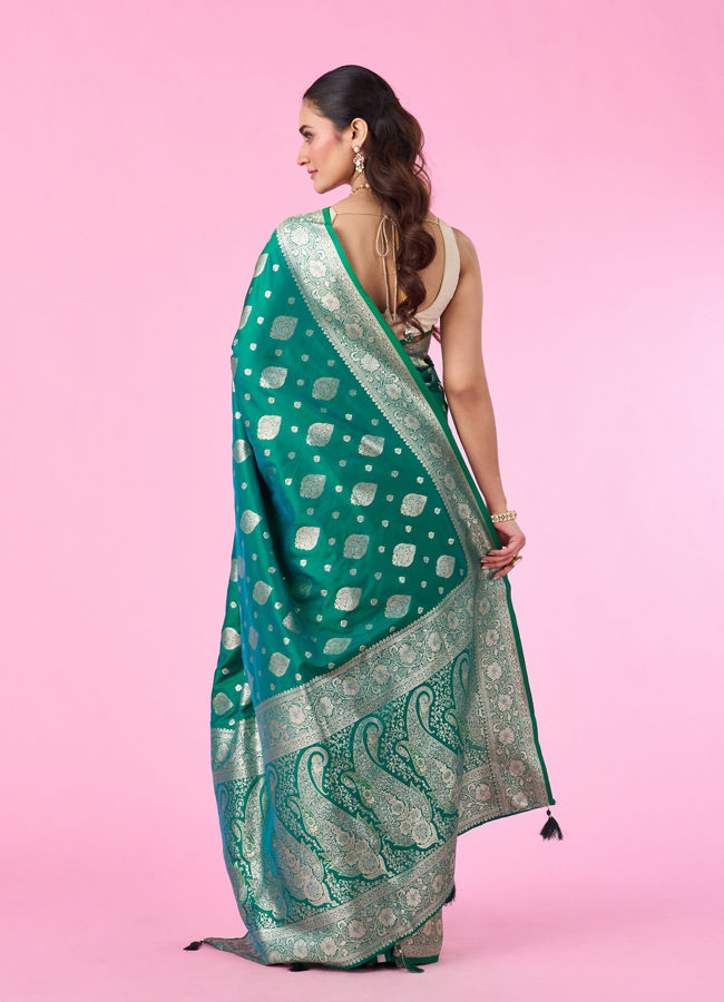 Mohey Women Radiant Rama Green Saree