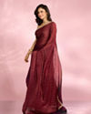 Mohey Women Exquisite Wine Organza Saree