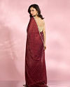 Mohey Women Exquisite Wine Organza Saree