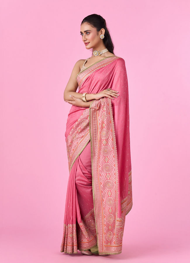 Mohey Women Elegant Pink Saree