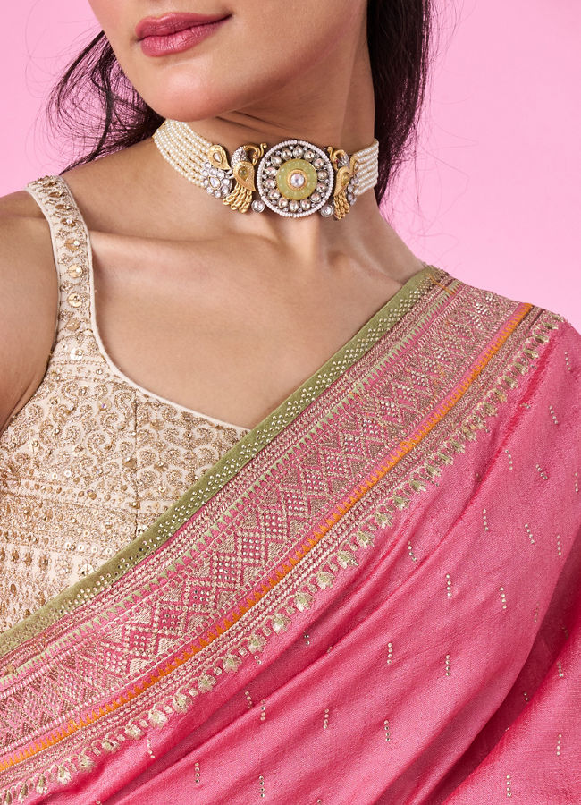 Mohey Women Elegant Pink Saree