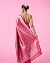 Mohey Women Dazzling Festive Pink Banarasi Saree