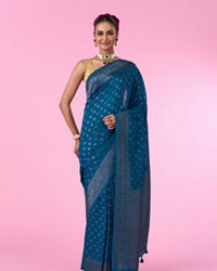 Mohey Women Blue Elegance Banarasi Saree