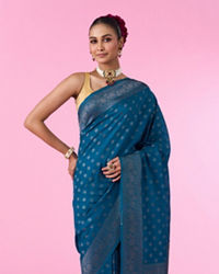 Mohey Women Blue Elegance Banarasi Saree