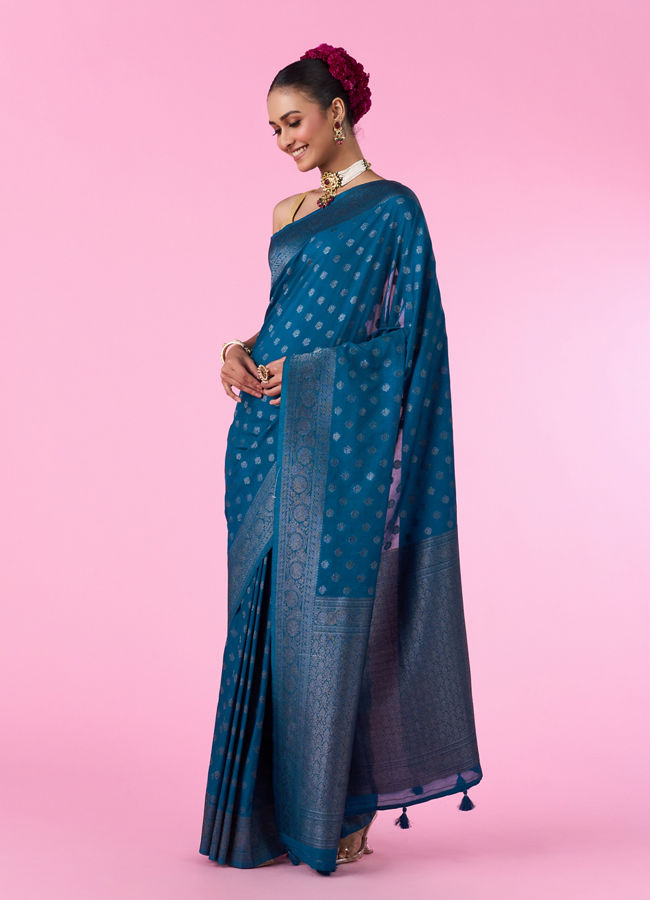 Mohey Women Blue Elegance Banarasi Saree