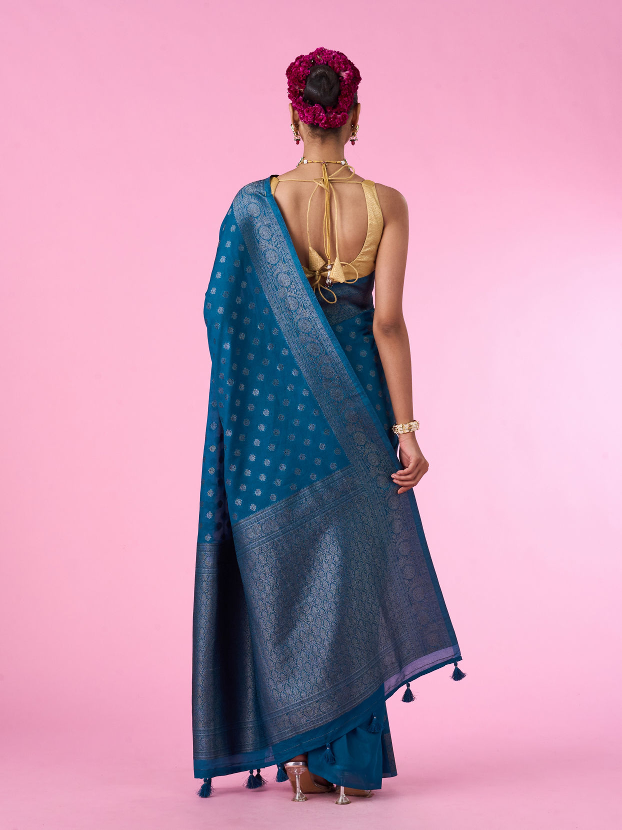 Mohey Women Blue Elegance Banarasi Saree