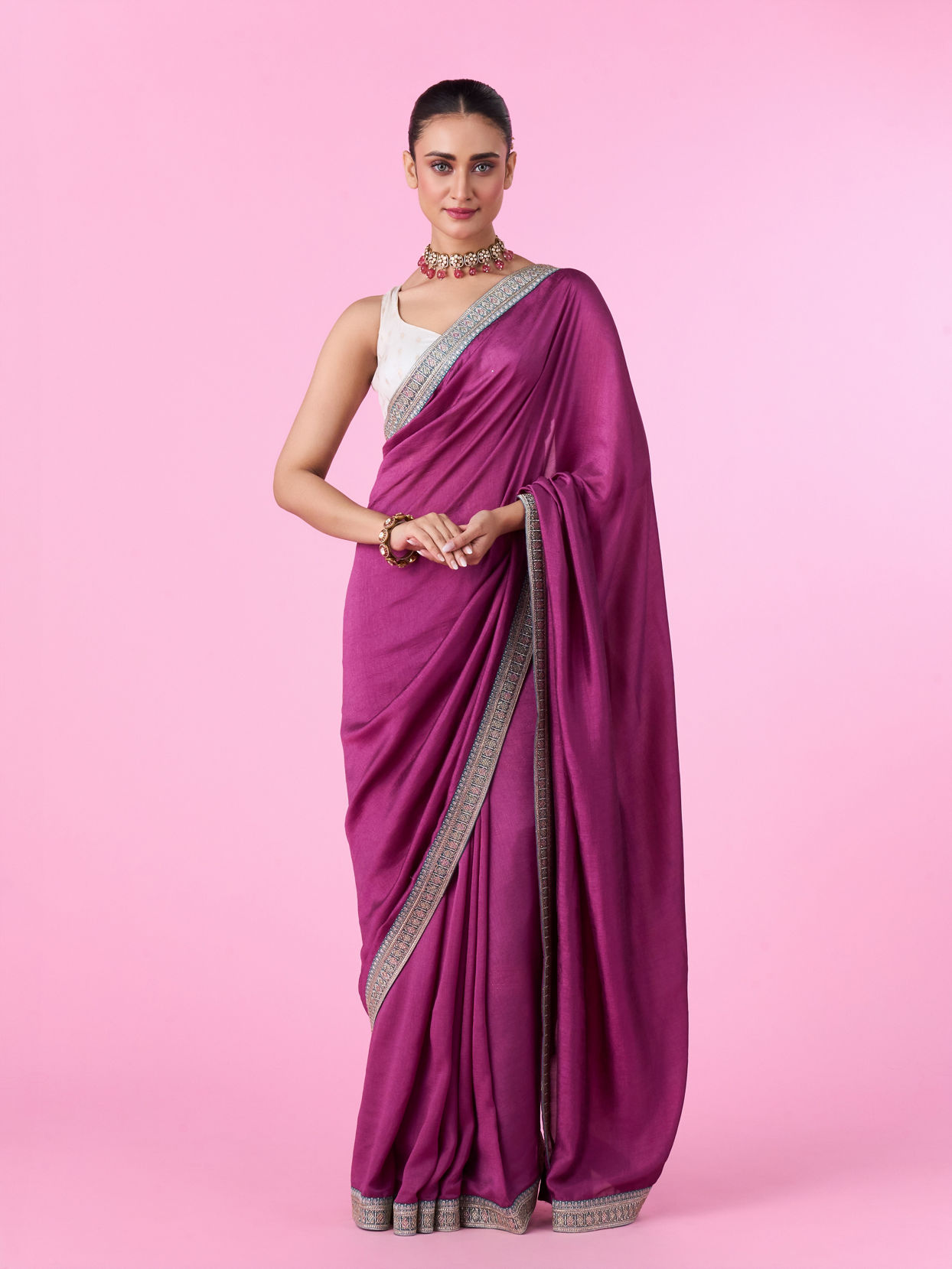 Mohey Women Purple Elegance Saree