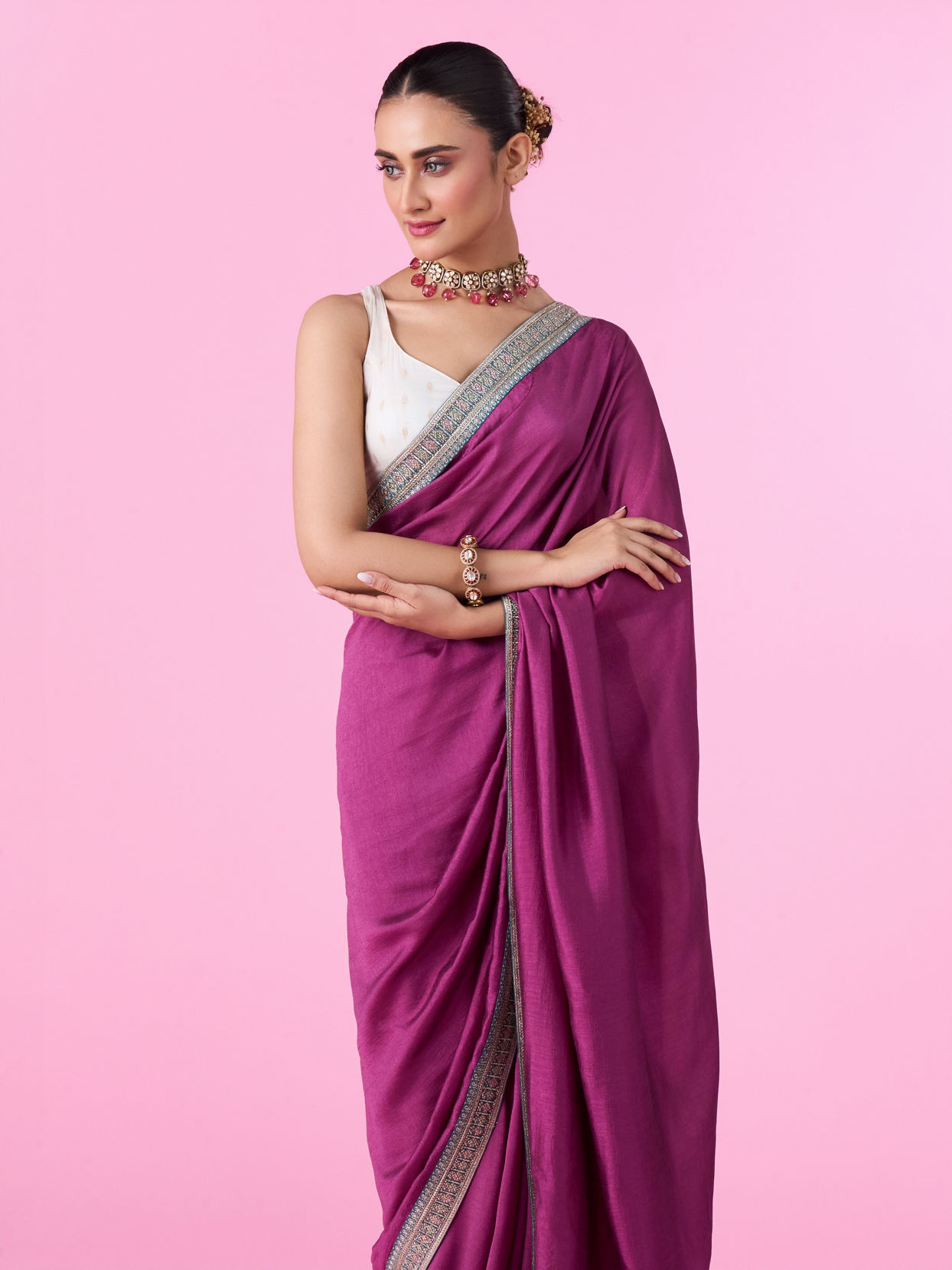 Mohey Women Purple Elegance Saree