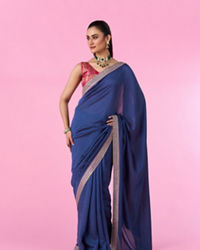 Mohey Women Aqua Brilliance Art Silk Saree